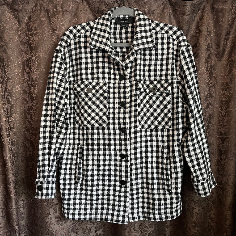 Buffalo Plaid / Check Shacket Topper Size Large